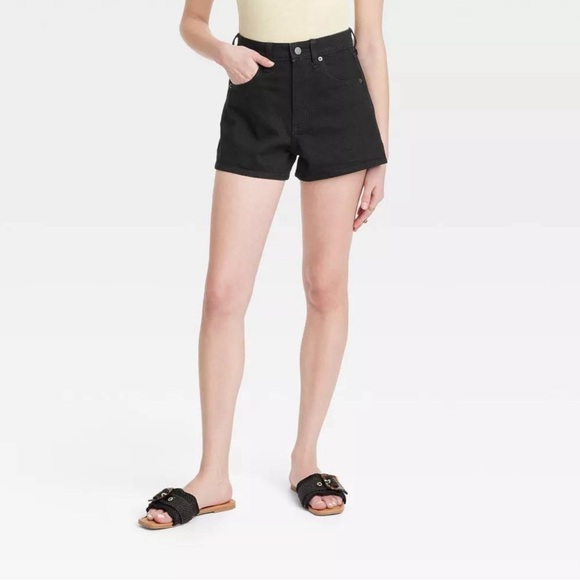 Universal Thread Women's High-Rise 90's Cutoff Jean Shorts Black Wash 00 nwt - Picture 1 of 3